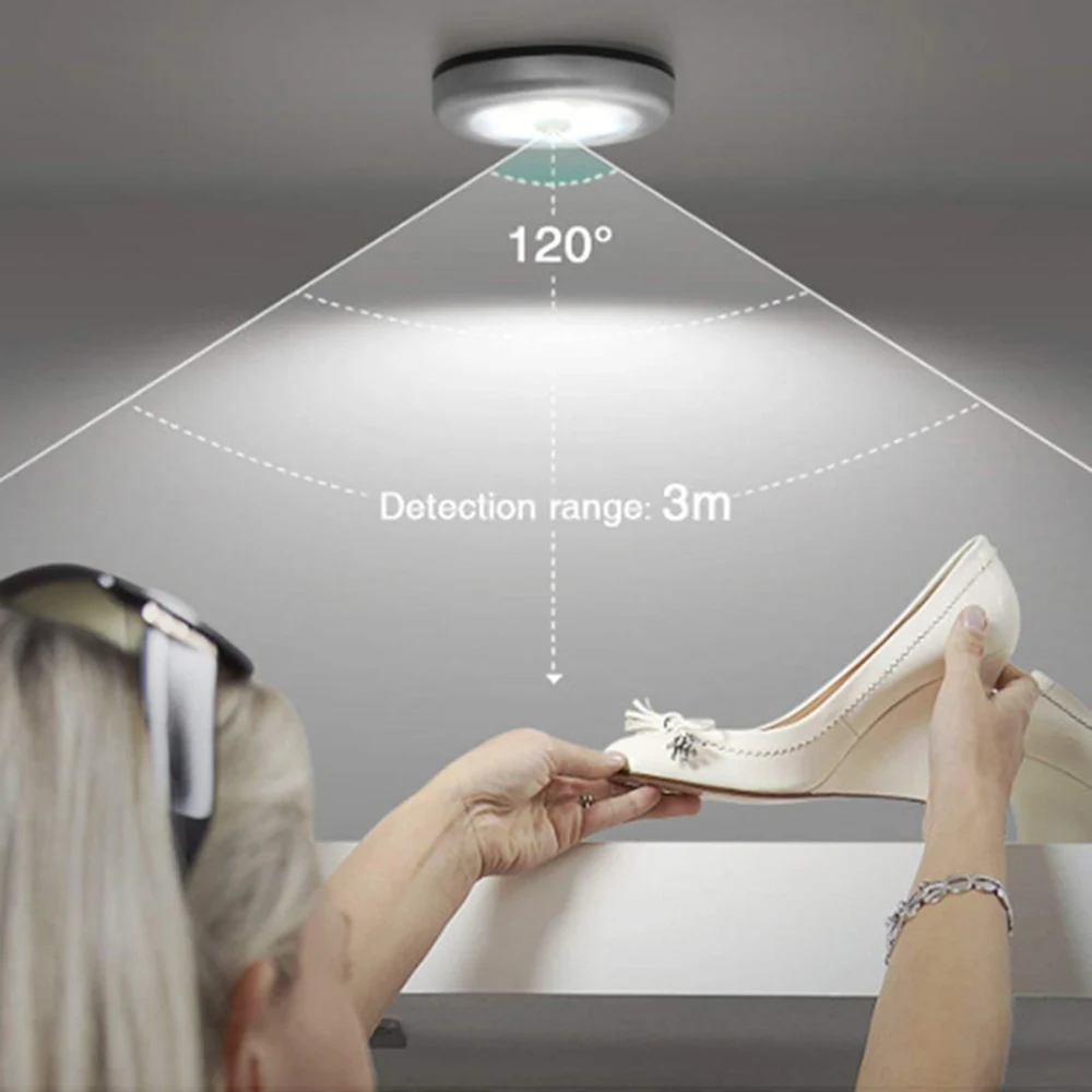 Hot LED Under Cabinet Light Motion Sensor Lamp 6 LEDs Lighting For Wardrobe Cupboard Closet Kitchen Hallway Staircase Night Lamp