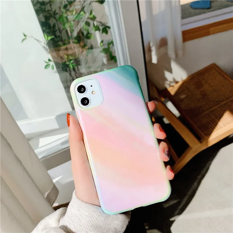 iPhone X Case Seven Color Starry BlueRay Dazzling Pink Gradient 11 Pro Max Mobile Phone Protect SE XR 7 XS 8 Capa | Мобильные
