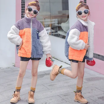 

2019 winter warm faux fur jackets and coats 12 years old children outwear