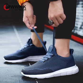 

WWKK New Men's Outdoor Running Shoes 2019 Autumn Breathable Male Sneakers Adult Non-slip Comfortable Mesh Athletic Shoes Man