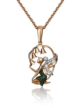 

Yuz platinum pendant with cubic zirconia in red gold