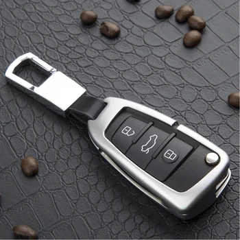 

Car Styling Zinc Alloy Colorful Folding 3 Buttons Car Key Cover case Shell For Audi A1 A2 A3 A4 A5 A6 A7 A8 S5 Q7 R8 TT C5 C6