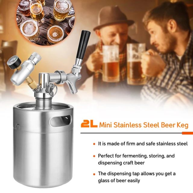 2L Mini Sörhordó Szettet Csaptelepített Otthoni Sör Sörfőző Kézműves Adagoló Growler System Sörkészlet Felszerelés Gépe - Image 5