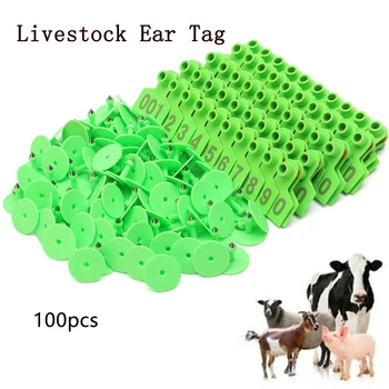 

100 Pcs TPU Farm Animal Label Marking Goat Livestock Supplies Non Toxic Cow Identification With Numbers Ear Tags Anti Lost Pigs