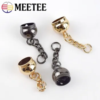 

Meetee 20pcs Metal Stopper Buckles Tassel Hanger Buckle DIY Bag Hardware Rope Clasp Bell Hangbag Leather Accessories BD445