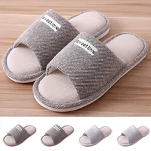 Льняные теплые тапочки с буквенным принтом; мужские повседневные мягкие домашние тапочки; мужская домашняя хлопковая обувь; Pantuflas De Hombre; нескользящая мужская обувь на плоской подошве