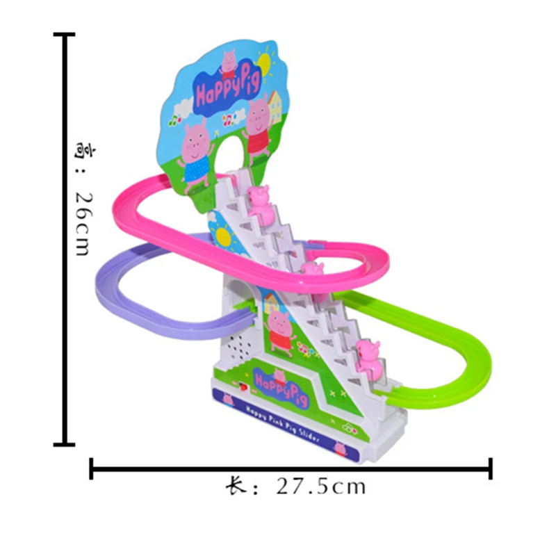 Пеппа свинка Джордж» трек звук световой восхождение по лестнице сращивания электронный слайд фигурки игрушечная аниме-модель для Детский подарок
