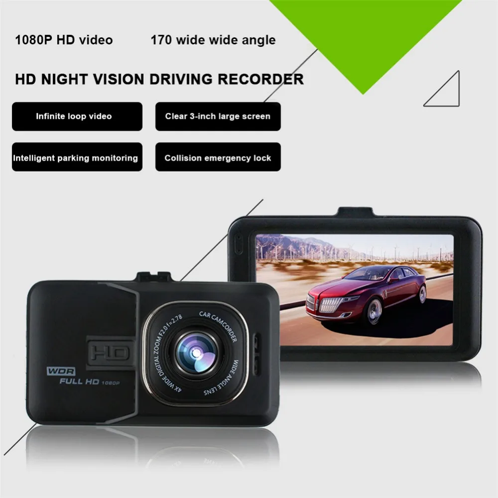 3-дюймовый видеорегистратор с разрешением Full HD 1080P вождение автомобиля Регистраторы автомобиля Камера DVR EDR Автомобильный видеорегистратор с детектором движения Ночное Видение G Сенсор