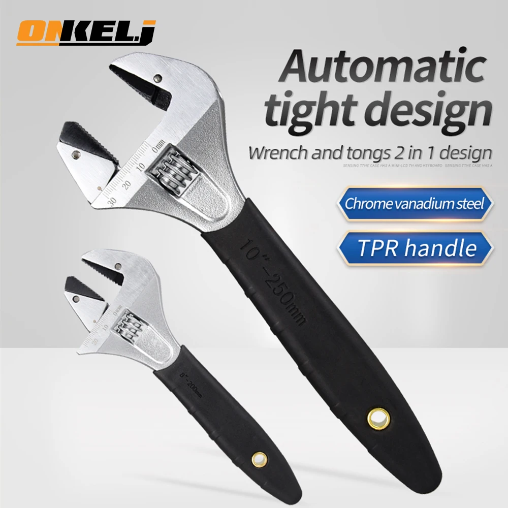 OnkelJSpannerAdjustableRatchetWrenchwithNonSlipHandlePlumbingBathroomPipeRatchet