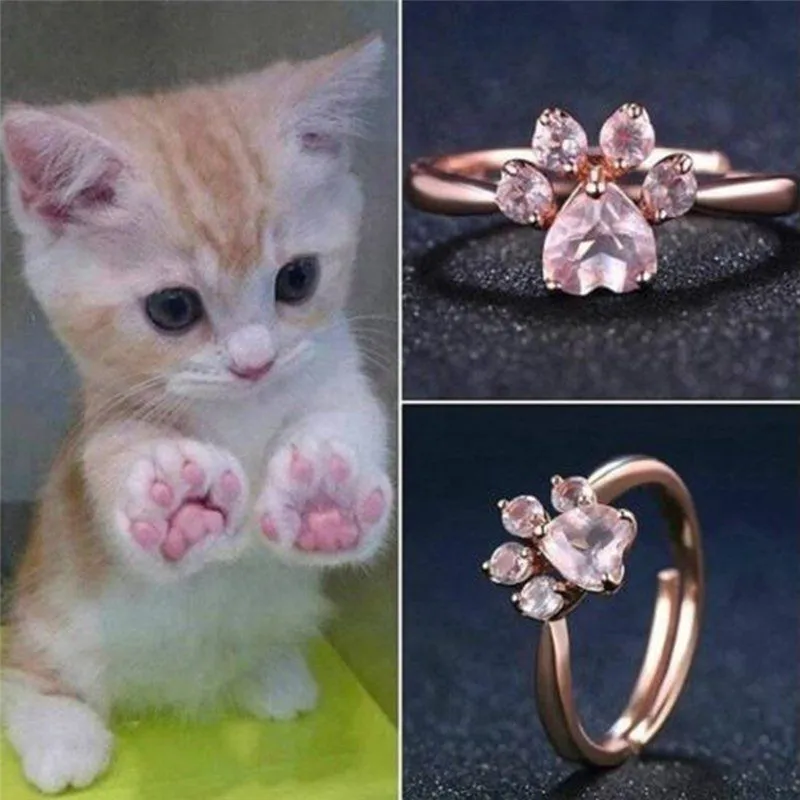 Get This Rings for Jewelry Adjustable-Ring Cat-Claw-Opening Rose-Gold Women Wedding Love-Gifts EN1jyOAow