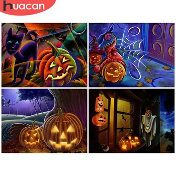 

HUACAN Full Square Diamond Embroidery Cartoon Craft Kit New Arrival 5D Diamond Painting Cross Stitch Pumpkin Halloween Gift