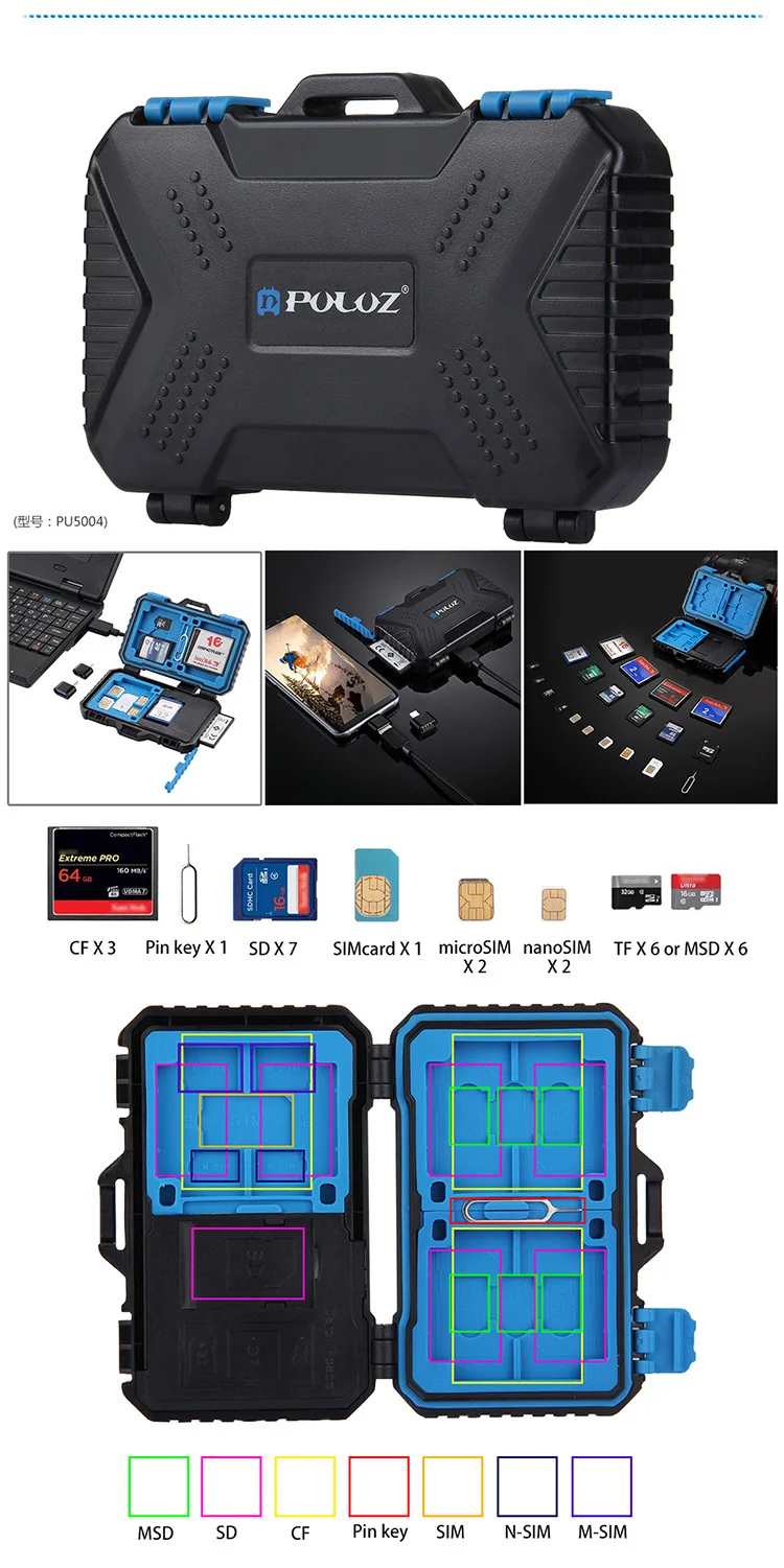 

Multi Function Card Reader Storage Card Box High Speed 3.0 Android TF / SD Card Type-C Memory Card Package