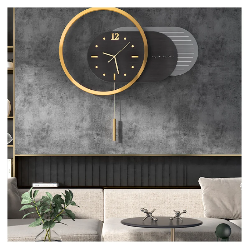 Extra Large Metal Stainless Steel Mirror Light Luxury Digital Wall Clock 1