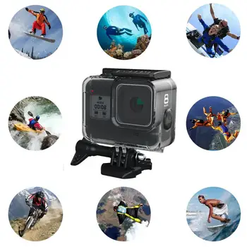 

For Gopro8 Action Camera Soft Case Waterproof Silicone Case Tempered Film Camera Accessories For Go Pro Accessories