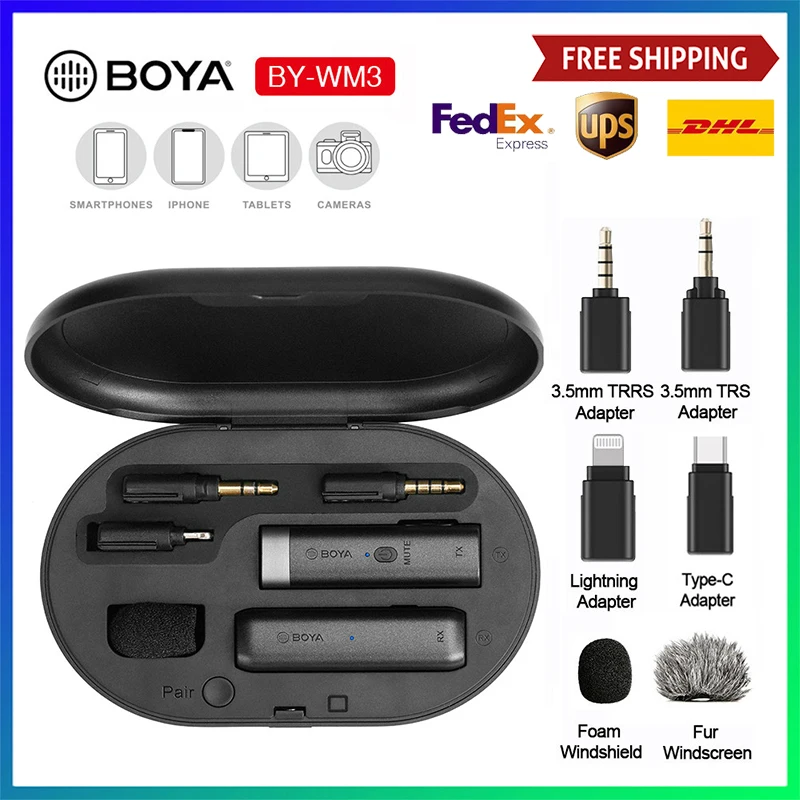 BOYA BY-WM3D WM3 подключи и работай микрофон для iPhone Mini 2 4G проводной с разъемом Lightning TRS