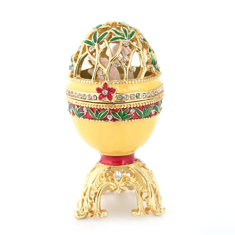 

Золотое яйцо Faberge ручная роспись ювелирные изделия шкатулка подарок на Пасху домашний декор U4LE