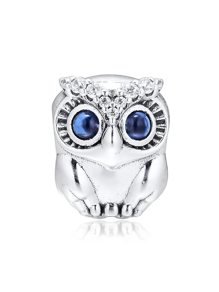 DIY Подходит для Pandora шармы браслеты сверкающие Сова бусины стерлингового серебра 925-ювелирные изделия