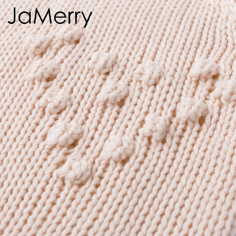 JaMerry, Винтажный Розовый Пушистый осенний зимний свитер, Женский Повседневный пуловер с длинным рукавом, модный шикарный Свободный вязаный джемпер