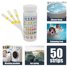 50 sztuk wanna jakości wody 5-In-1 basen papier testowy pozostałości chloru wartość PH zasadowości twardość basen poziom PH papierek wskaźnikowy tanie tanio CN (pochodzenie) Swimming Pool