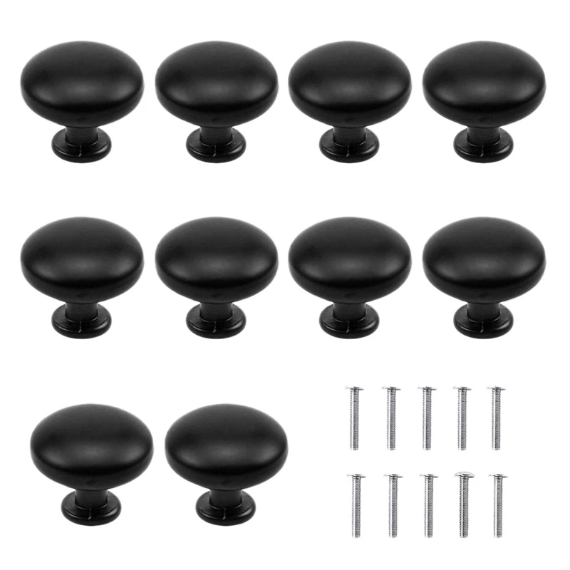 

10PCS Black Drawer Door Handle, 28mm Furniture Knob, Single Hole Round Drawer Knobs, Door Knobs, Furniture Handles for Cupboard