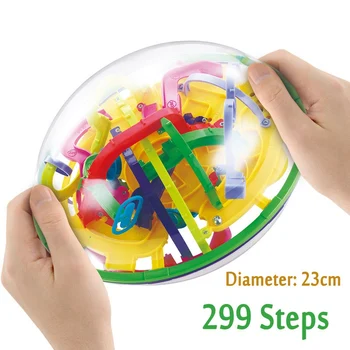 

100-299 Steps 3D Magic Intellect Maze Balls Puzzle Castle Logic Game Big Ball Educational Magic Intellect Puzzle IQ Balance Kids