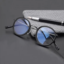 Японский фирменный дизайн, титановые круглые очки, оправа для мужчин и женщин, оптическая ацетатная оправа для очков, oculos de grau
