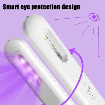 

Rechargeable UVC Light Handheld Sanitizer Portable UV Disinfection Wand with LED Lighting for outdoor picnic home disinfection