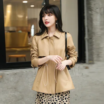 Tao Ting Li Na Women Spring Genuine Real Sheep Leather Jacket R41