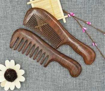 

New 100 pcs/lot Wooden comb Salon Waist Fragrance Anti Static Long Wide Tooth Detangle Natural Sandalwood Comb Massage Hair Tool