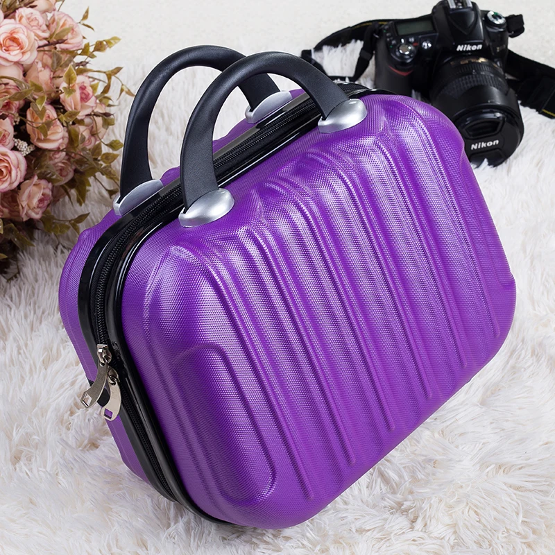 purple Модный 17 дюймовый маленький чехол для костюма леди 14 дюймов мини детский чехол на колесиках чехол для костюма с паролем косметическая коробка - Цвет: purple