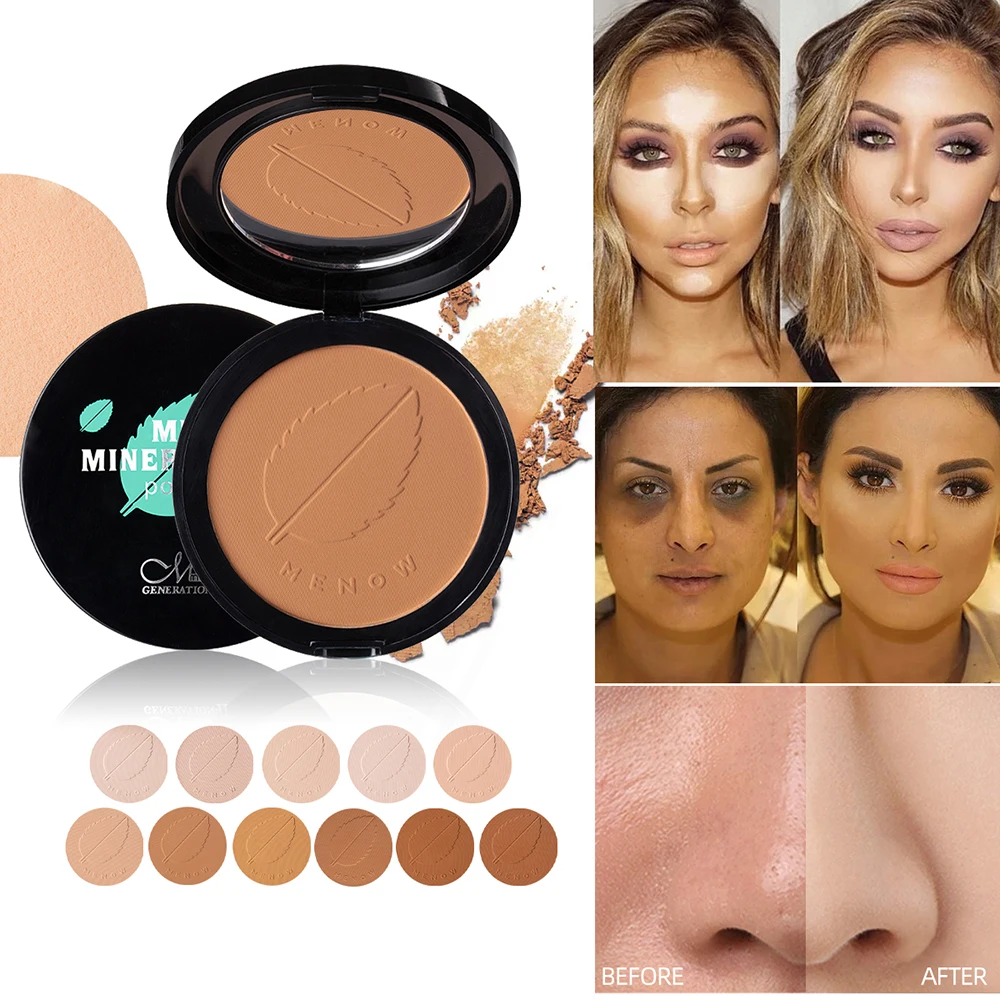 11 Colors Soft Translucent Compact Pressed Powder Face Contour Palette Finishing Powder Setting Makeup Bare Mineralize Cosmetic