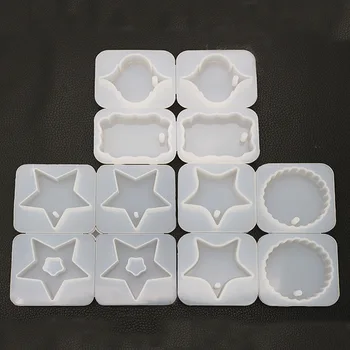 

Crystal Pendant Epoxy Silicone Mold For Heart Round Wave Shape DIY UV Resin Epoxy Dried Flower Jewelry Making Jewelry Tool