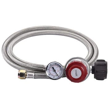 

Best 0~30 Psi Propane Regulator High Pressure Gas Regulator Adjustable Braided 3/8 Inch Flare Swivel Nut Hose Connector With Gau