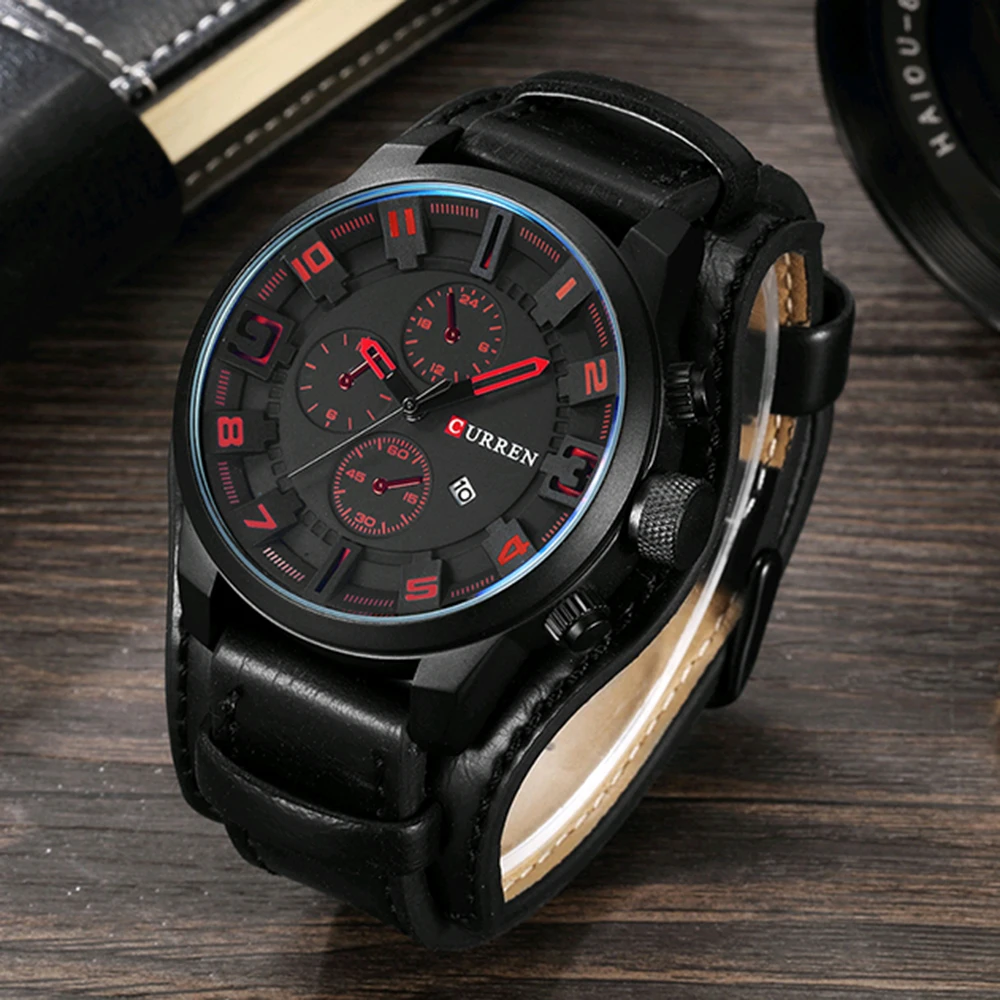 Top Luxury Brand CURREN 8225 Quartz Mens Watches Fashion Leather Strap Men Watch Casual Date Sport Military Male Clocks часы 6