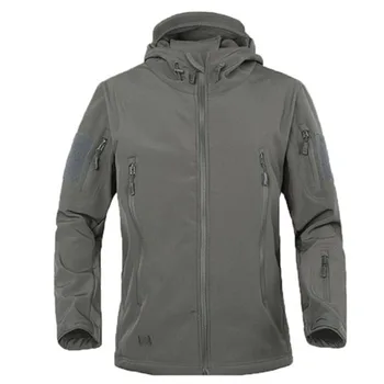 

2020 military tactical fleece jacket men's army windproof soft shell jacket men's multi-pocket hooded jacket rain jacket