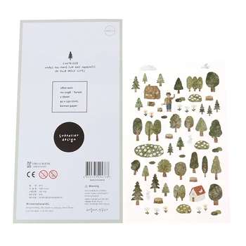 

DIY Scrapbooking Stationery Stickers Green Forest Bullet Journal Decorative Sticker Diary Album Label Sticker