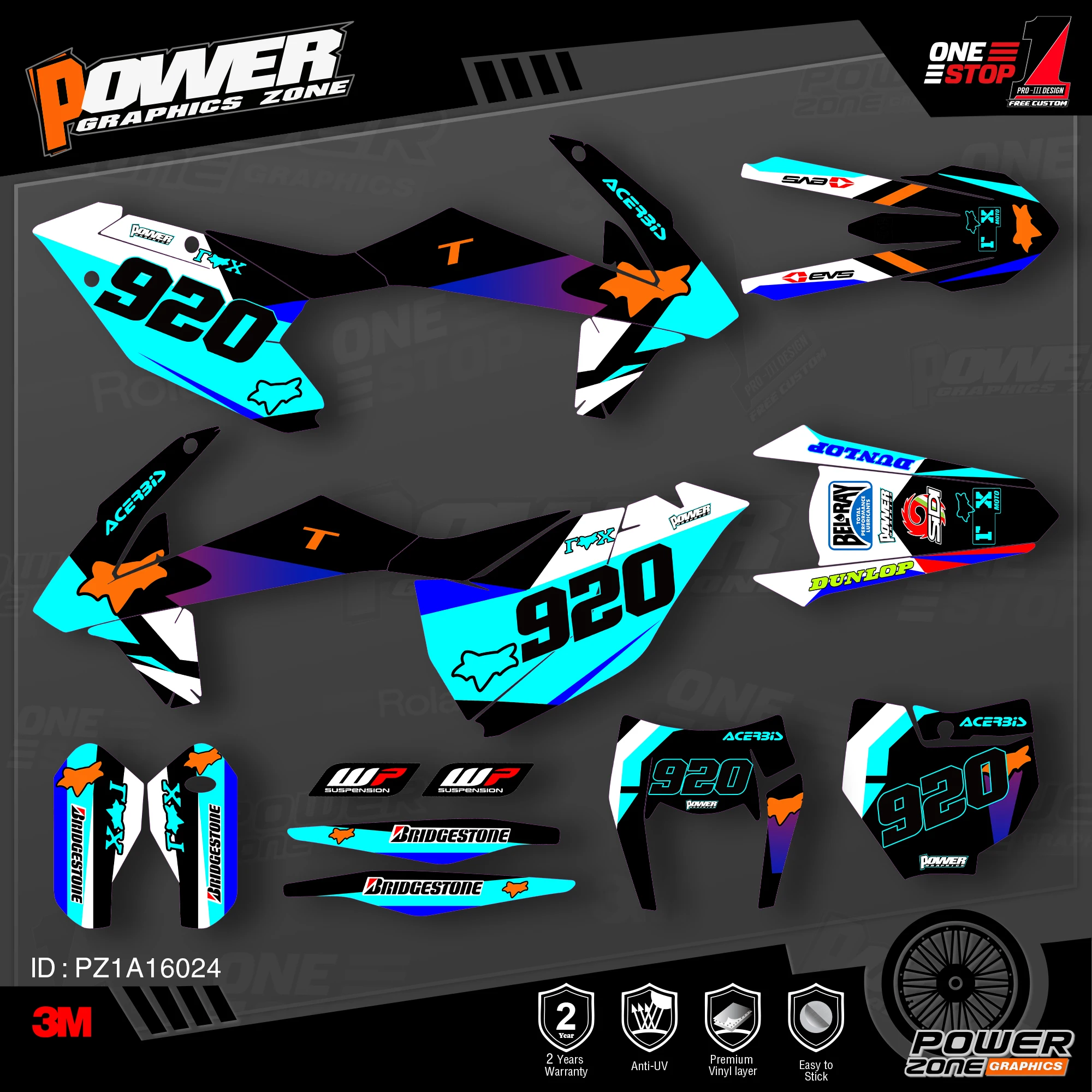 Персонализированные графические фоны PowerZone Team наклейки 3M Набор наклеек для KTM SX SXF