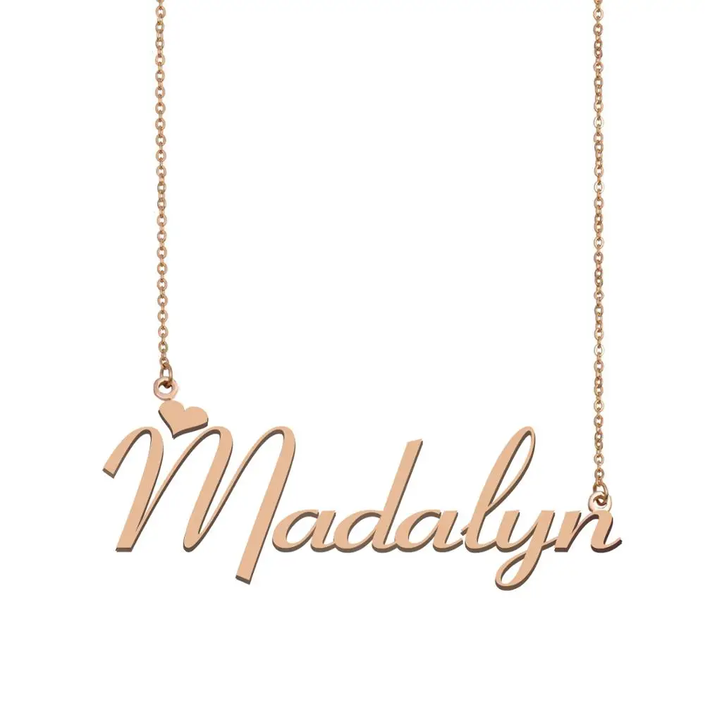 

Madalyn Name Necklace Custom Nameplate Pendant for Women Girls Best Friends Birthday Wedding Mother Days Gift Stainless Steel