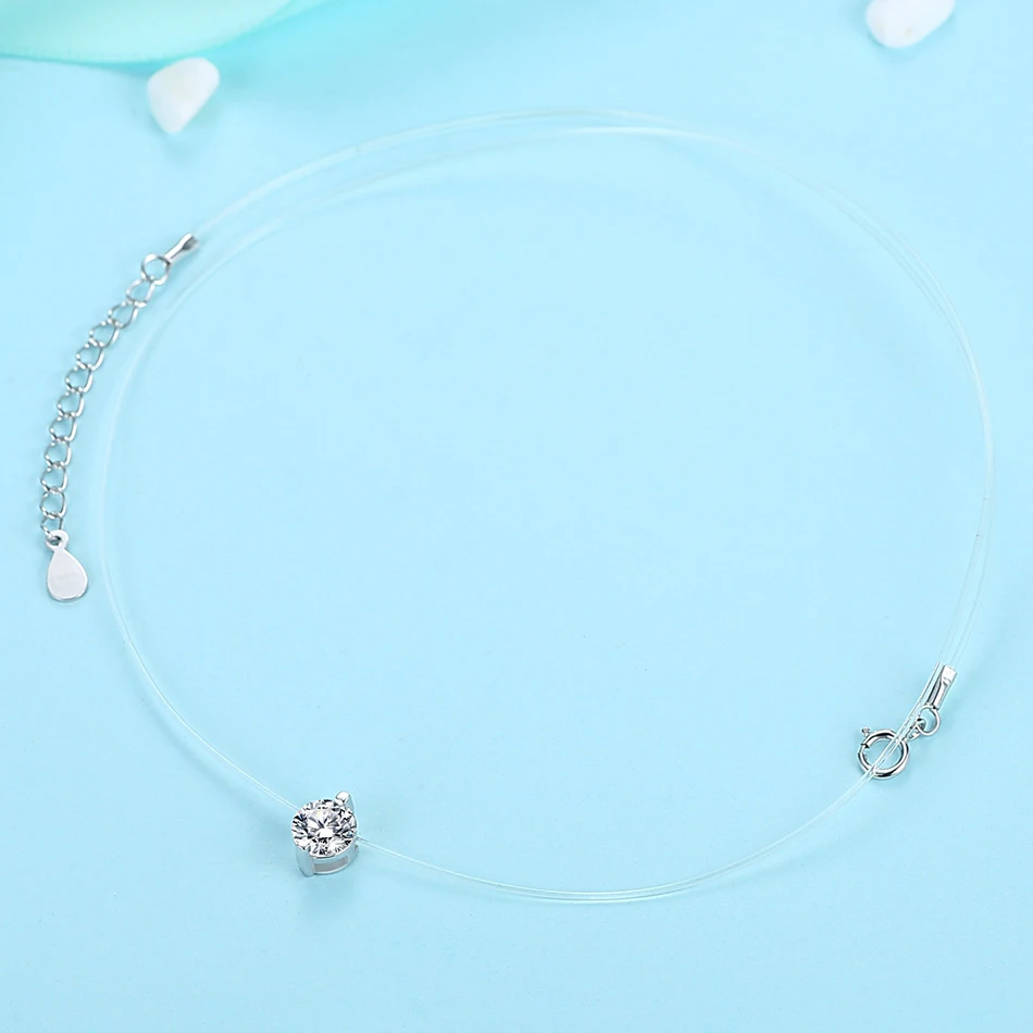 Женское колье из серебра 925 пробы с кристаллическим шариком|silver chain|sterling silver