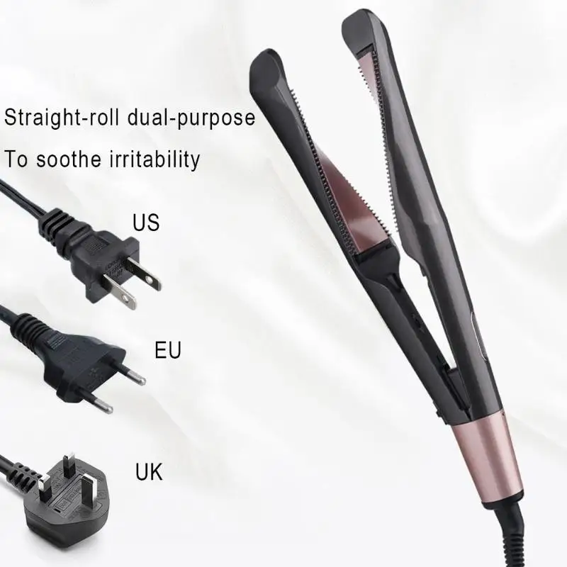 

Professional 2 in 1 Hair Curling & Straightening Iron Hair Straightener Hair Curler Flat Iron Curling DIY Hair Styling Tools