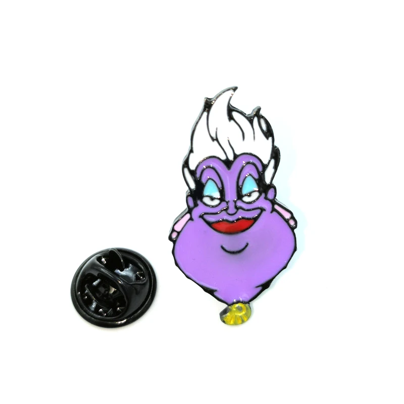 

10pcs Mermaid Ursula cartoon clothing Pin kids men women funny backpack clothes diy decoration Enamel Brooches badge collar gift