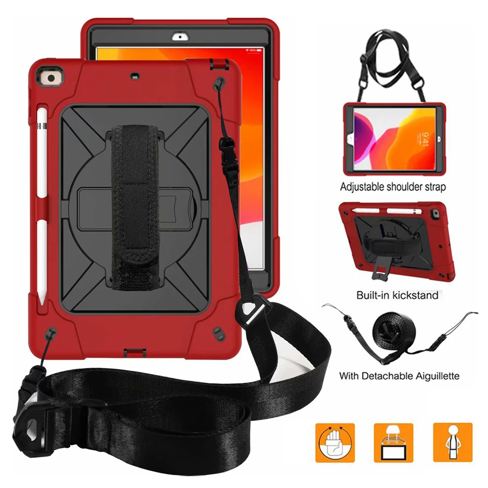 

For iPad Mini 4 Case Kids Safe Shockproof Hand Strap + Shoulder Strap Case For iPad Mini 5 7.9'' Tablet Cover