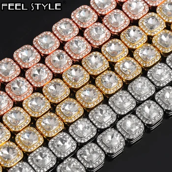 

Hip Hop 12 MM Micro Pave Cubic Zircon 1 Row Alloy Tennis Chain Bracelet Necklace Bling Mens For Men Women Jewelry