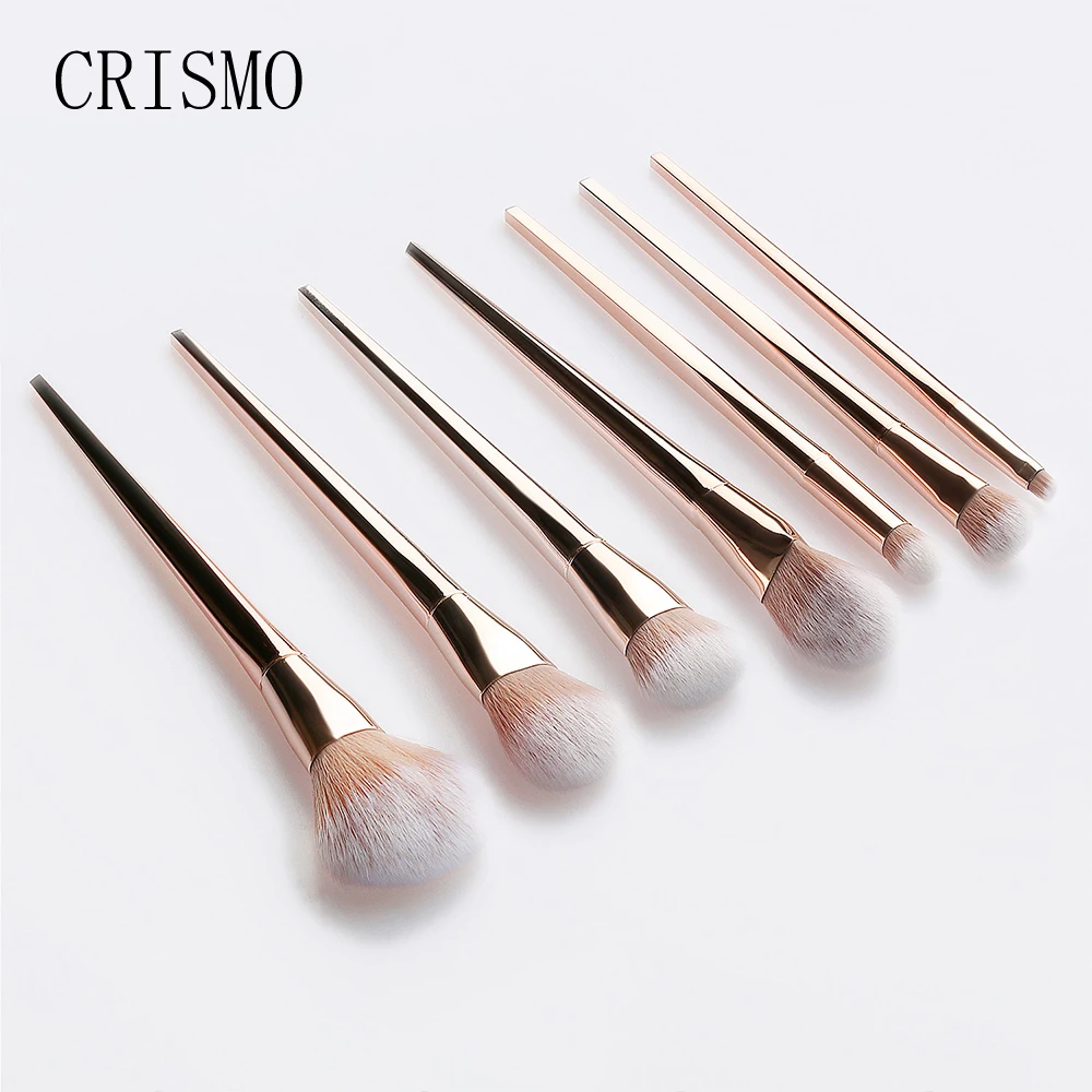 CRISMO 7Pcs Rose Gold Makeup Brushes Set Cosmetic Face Foundation Power Eyeshadow Blush Make Up Brush 1 CRISMO 7Pcs Rose Gold Makeup Brushes Set Cosmetic Face Foundation Power Eyeshadow Blush Make Up Brush 4