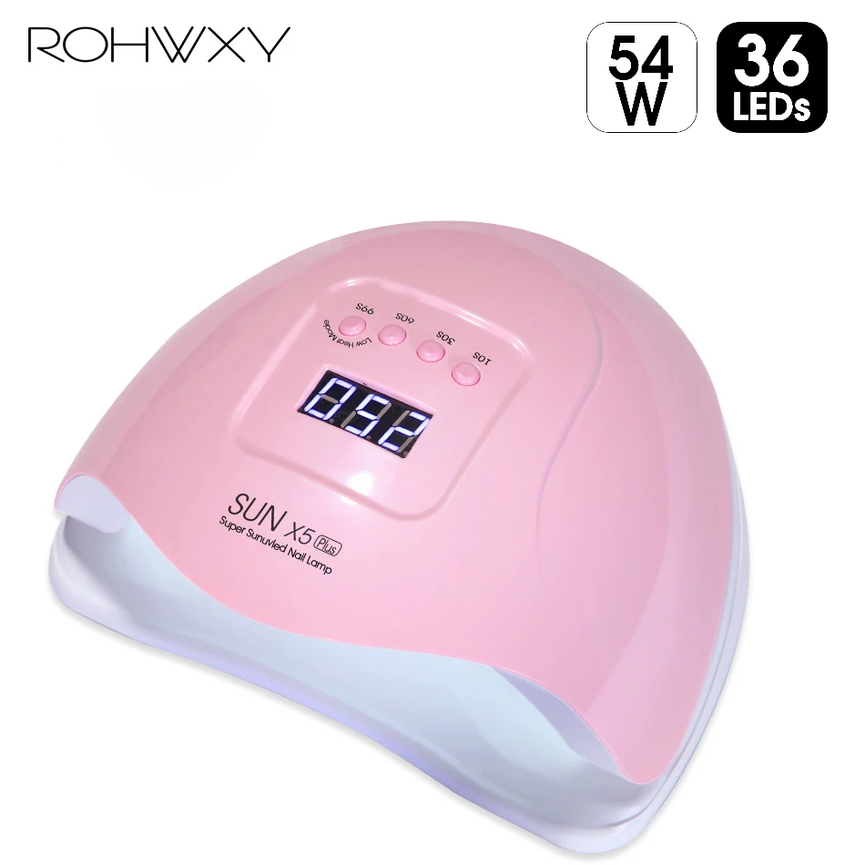 ROHWXY Sun X5 Plus лампа для маникюра 54 Вт УФ светодиодный светильник сушки гель-лака 36 s