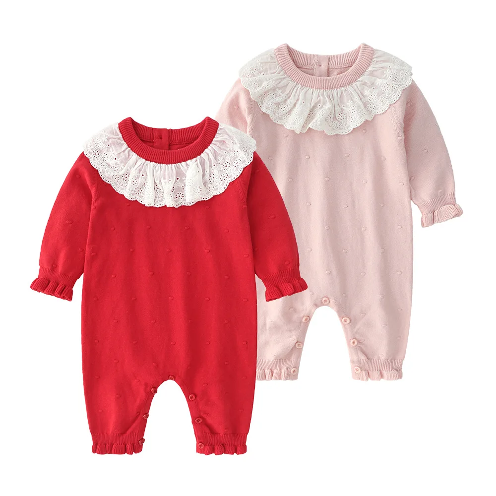 

Cross Border Childrenswear New Style Lace Cute Baby Girls Yarn Romper zhen zhi bian Body Clothing out Clothes Crawling Clothes B