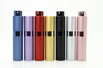 

50Pcs 15Ml Rotating Perfume Spray Bottle Glass Rotatable Shell Refillable Sample Fine Mist Atomizer Aluminum Cosmetic Container