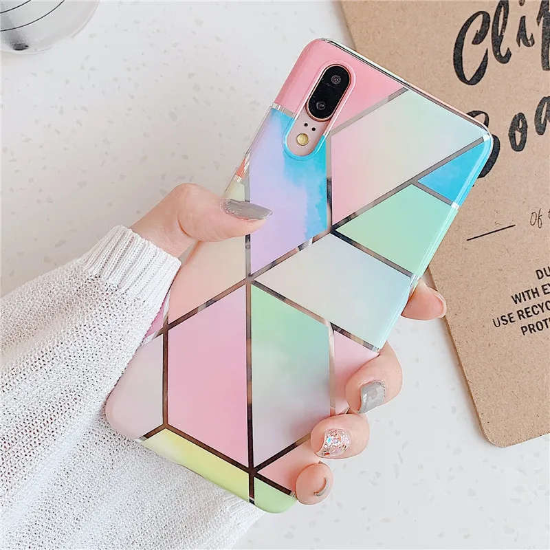 Блестящий золотой мраморный чехол для телефона huawei P20 Lite TPU чехол p20 pro Чехол для huawei p30 lite pro mate 20 pro Чехол для телефона