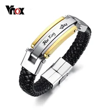 Vnox, ее король, его королева, пара браслетов, любовник, корона, очаровательный кожаный браслет для женщин, мужчин, подарок, ювелирное изделие 8,66"
