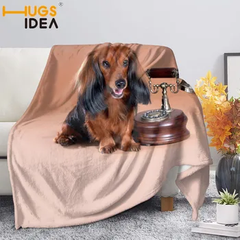 

HUGSIDEA Lovely 3D Dachshund Print Fleece Blanket Super Soft Fleece Blankets for Sleeping Female Kid's Bedding Bedspread